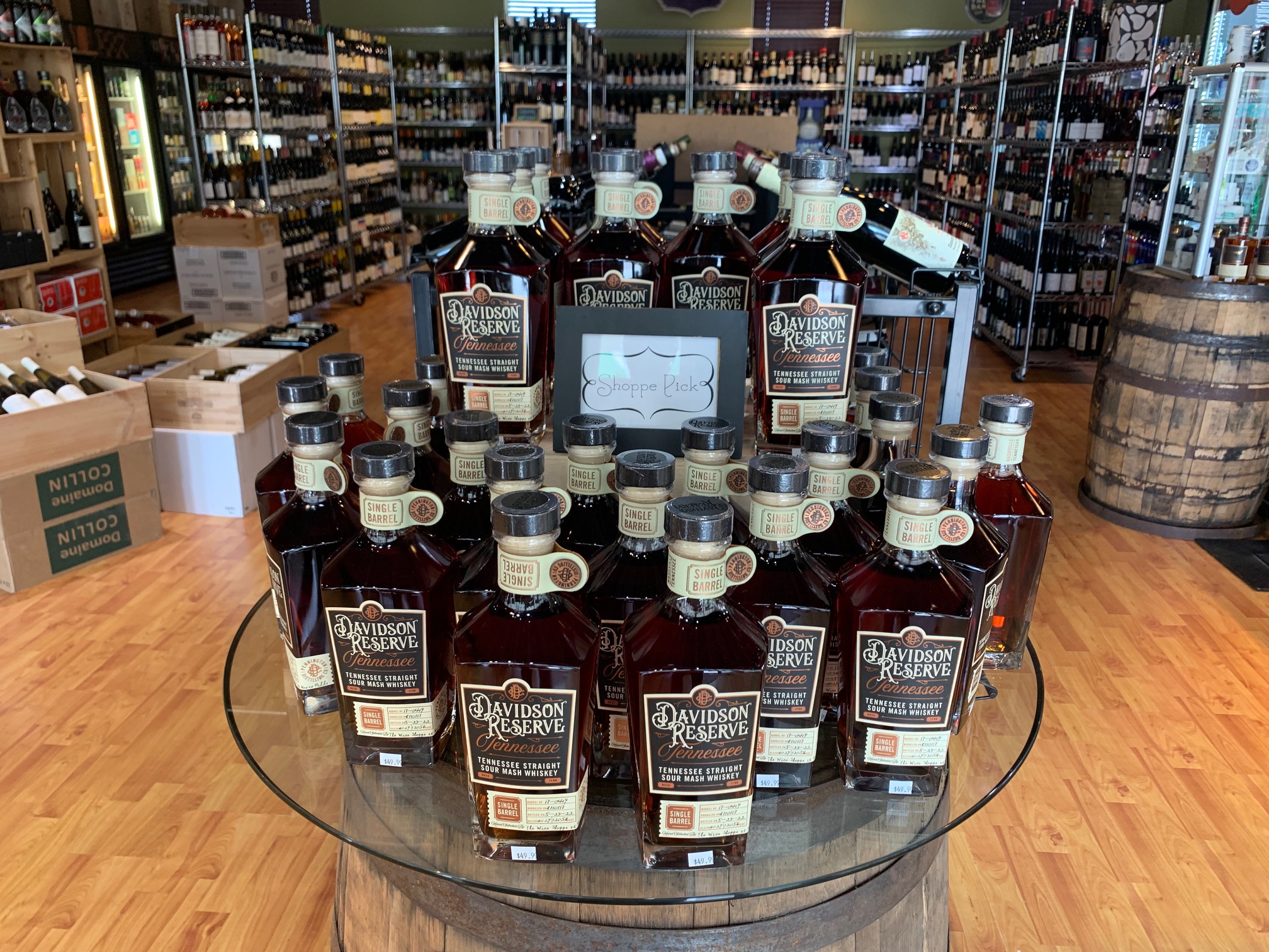 A display of whiskey bottles