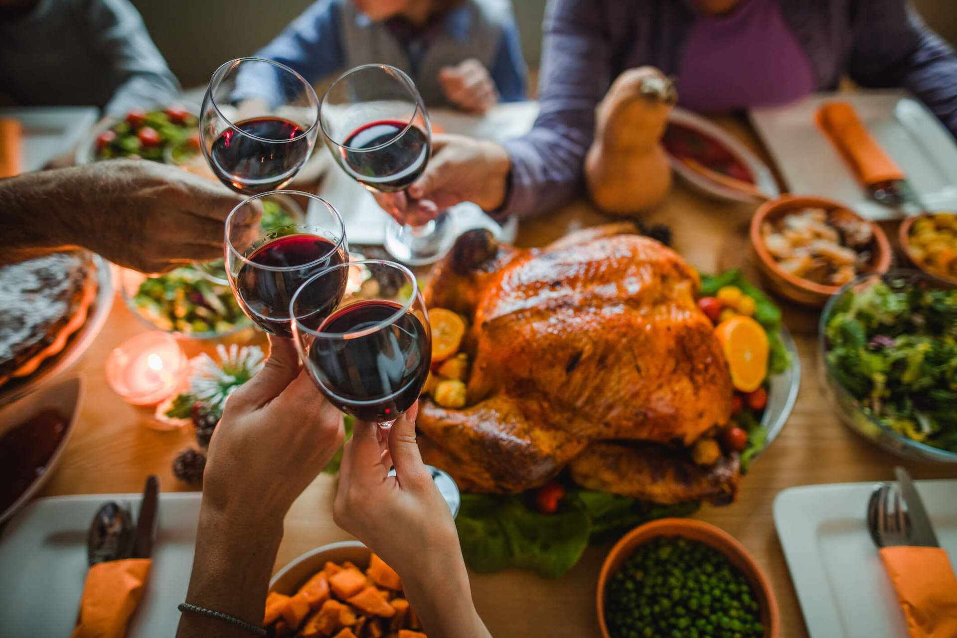 People dining with wine